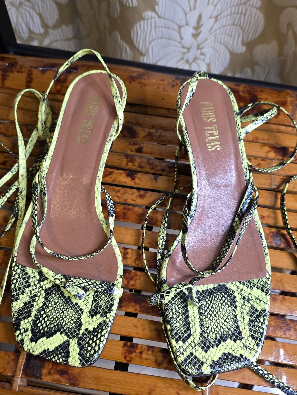 Paris Texas Paris Women Open Toes Sandals Sz 7.5 Snake Skin